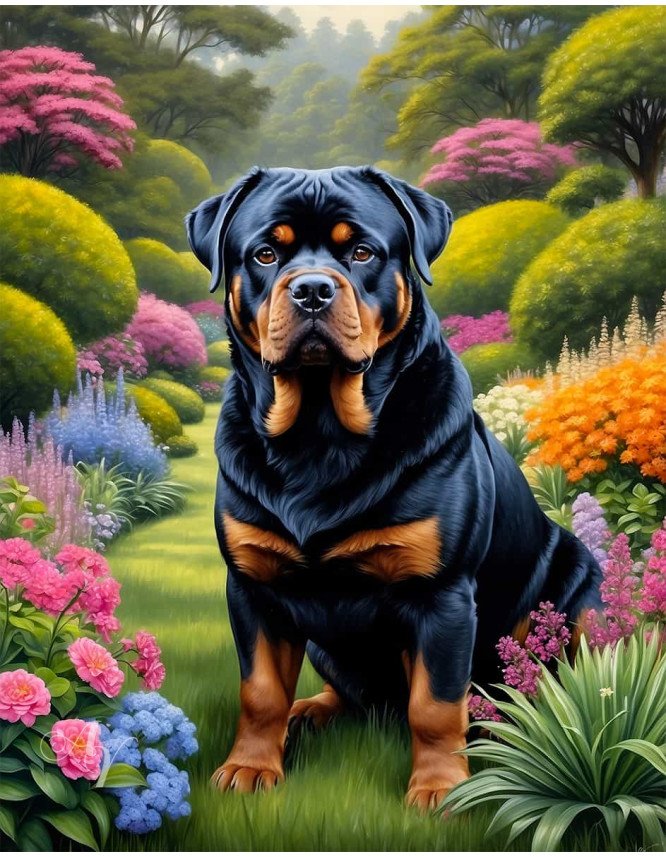 Rottweiler Dog Portrait Paintings Rottweiler Dog Portrait Paintings