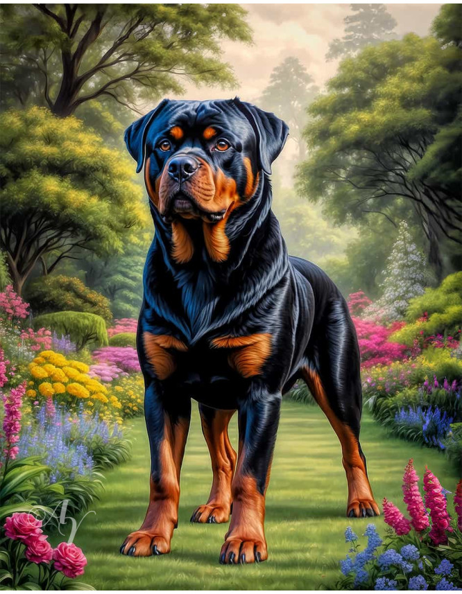 Rottweiler Dog Portrait Paintings Rottweiler Dog Portrait Paintings