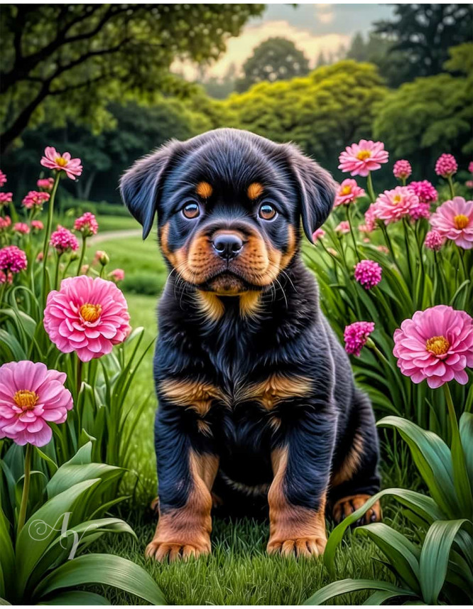 Rottweiler Dog Portrait Paintings Rottweiler Dog Portrait Paintings