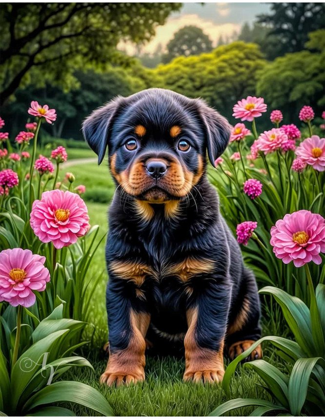 Rottweiler Dog Portrait Paintings Rottweiler Dog Portrait Paintings