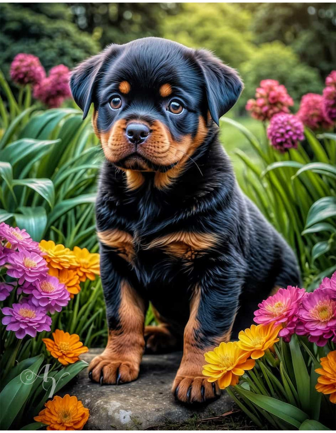 Rottweiler Dog Portrait Paintings Rottweiler Dog Portrait Paintings