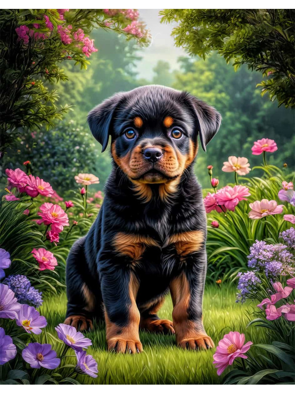 Rottweiler Dog Portrait Paintings