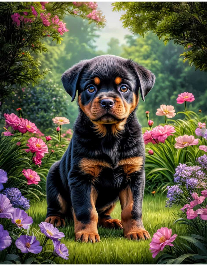 Rottweiler Dog Portrait Paintings Rottweiler Dog Portrait Paintings