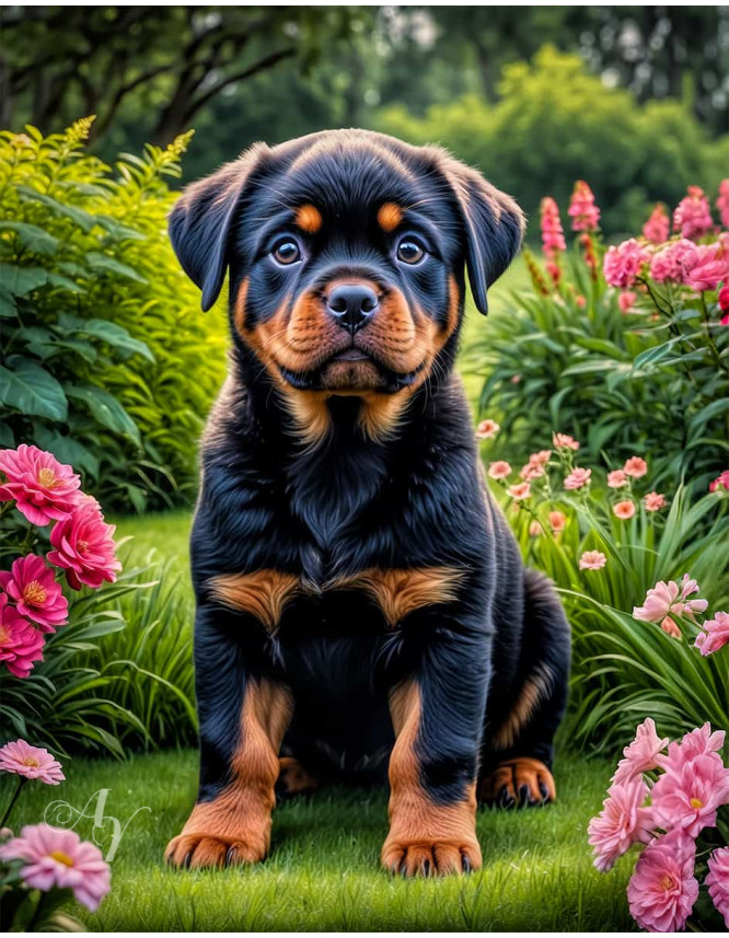 Rottweiler Dog Portrait Paintings Rottweiler Dog Portrait Paintings