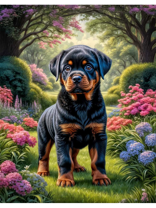 Rottweiler Dog Portrait Paintings