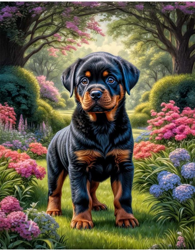 Rottweiler Dog Portrait Paintings Rottweiler Dog Portrait Paintings