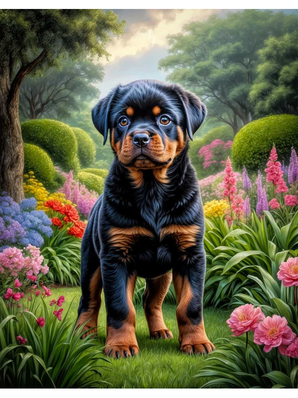 Rottweiler Dog Portrait Paintings