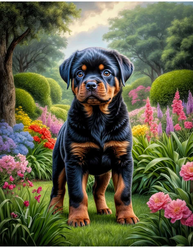 Rottweiler Dog Portrait Paintings Rottweiler Dog Portrait Paintings