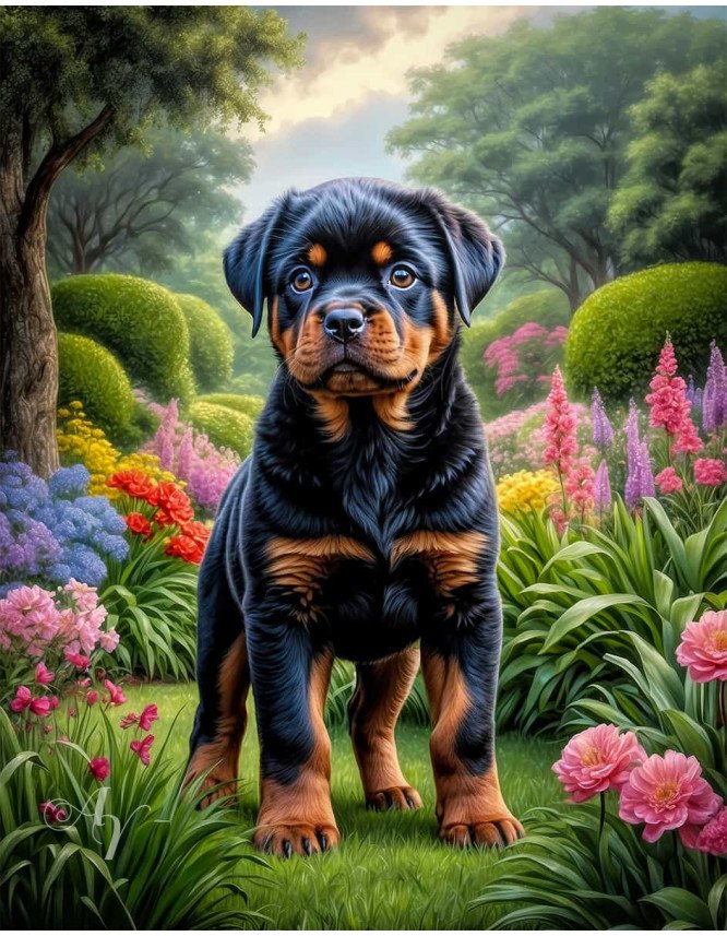 Rottweiler Dog Portrait Paintings Rottweiler Dog Portrait Paintings
