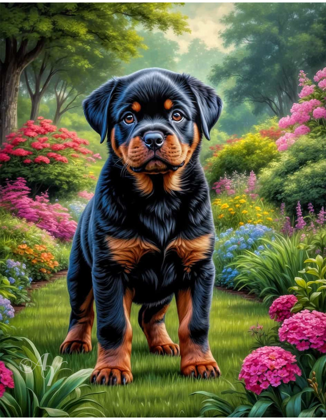 Rottweiler Dog Portrait Paintings Rottweiler Dog Portrait Paintings
