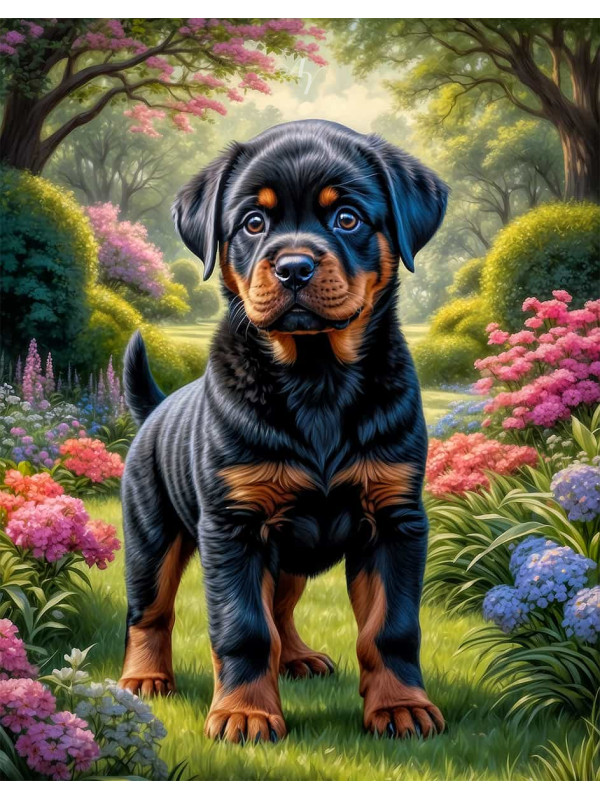 Rottweiler Dog Portrait Paintings