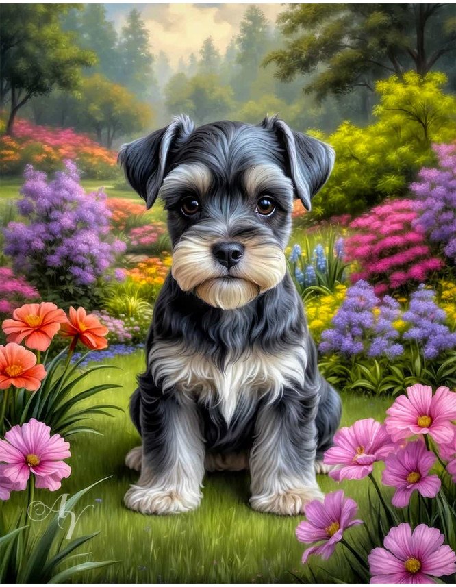 Schnauzer Portrait Paintings