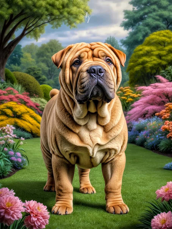 Shar Pei Portrait Paintings