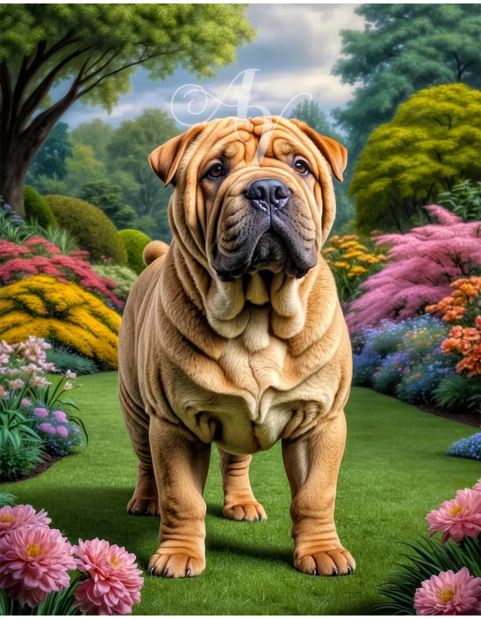 Shar Pei Portrait Paintings Shar Pei Portrait Paintings