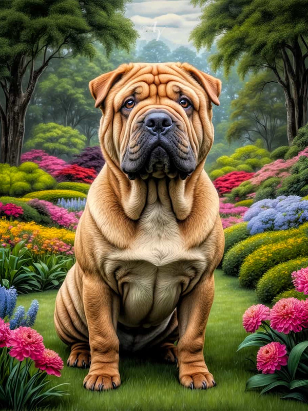 Shar Pei Portrait Paintings
