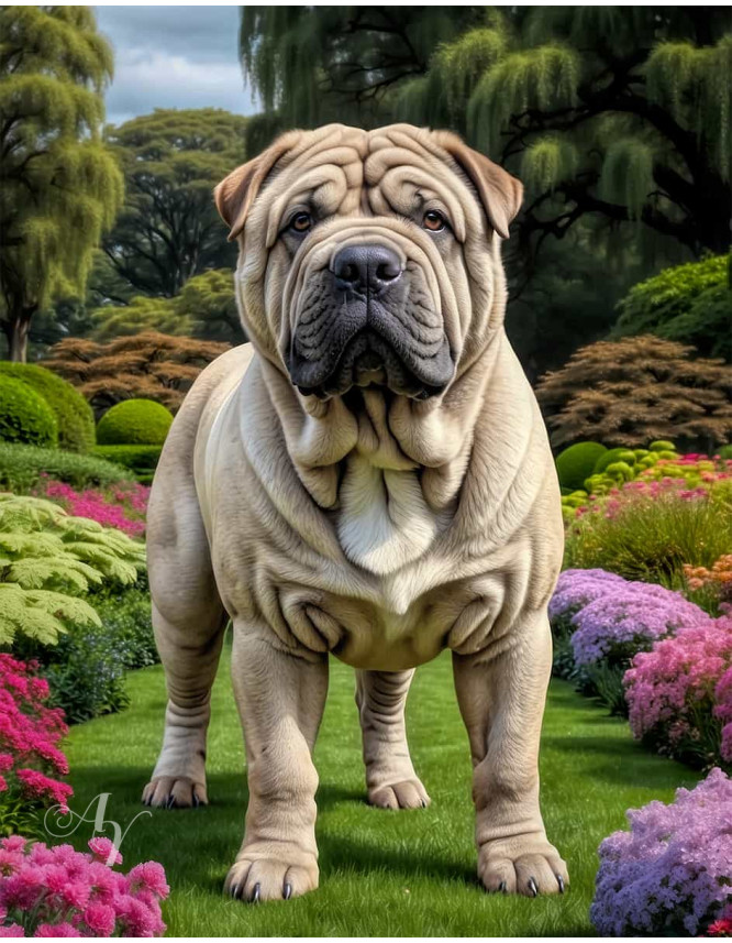 Shar Pei Portrait Paintings Shar Pei Portrait Paintings