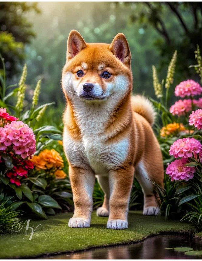 Shiba Inu Portrait Paintings