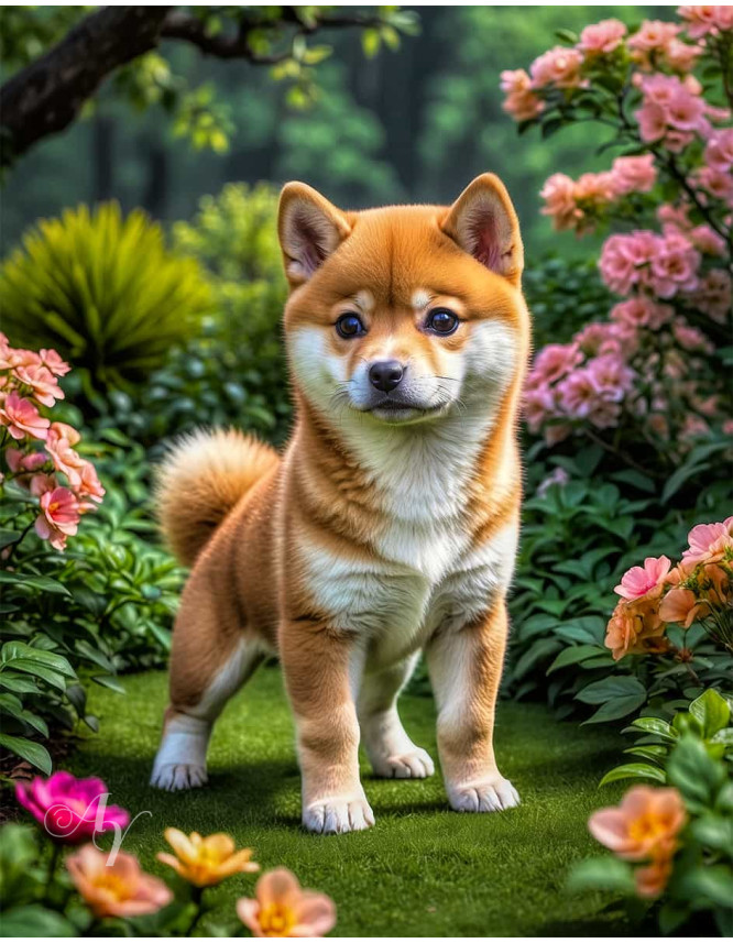 Shiba Inu Portrait Paintings
