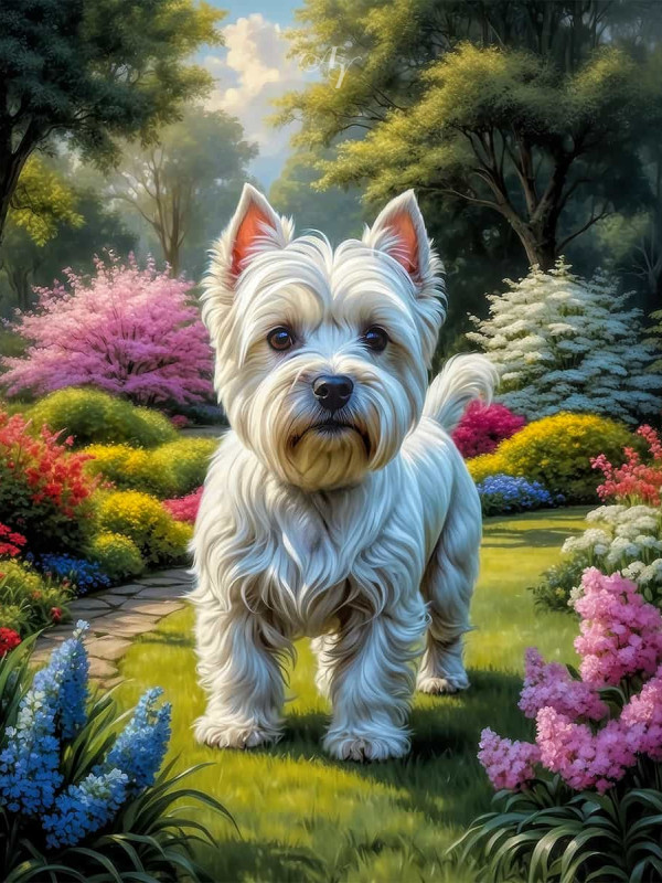 West Highland Terrier Portrait Paintings