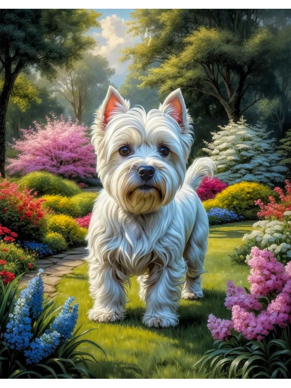 West Highland Terrier Portrait Paintings