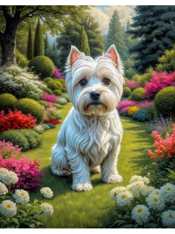West Highland Terrier Portrait Paintings