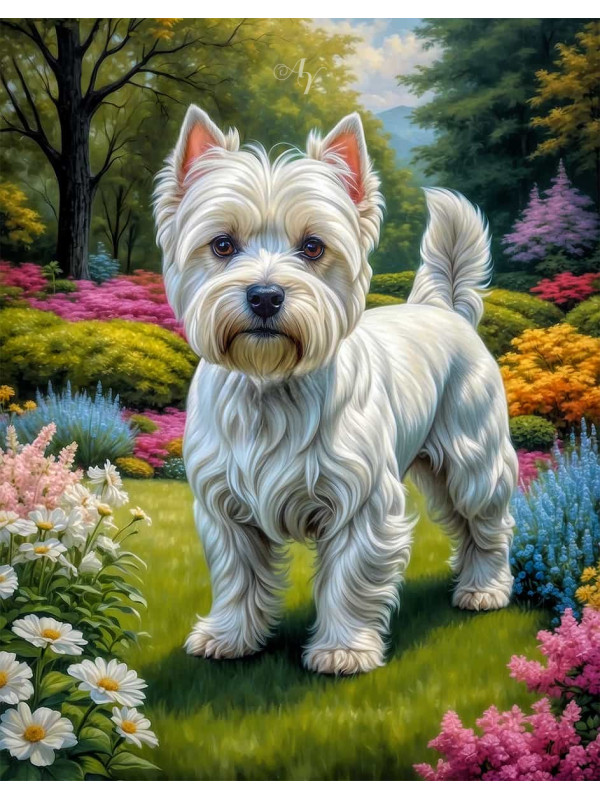 West Highland Terrier Portrait Paintings