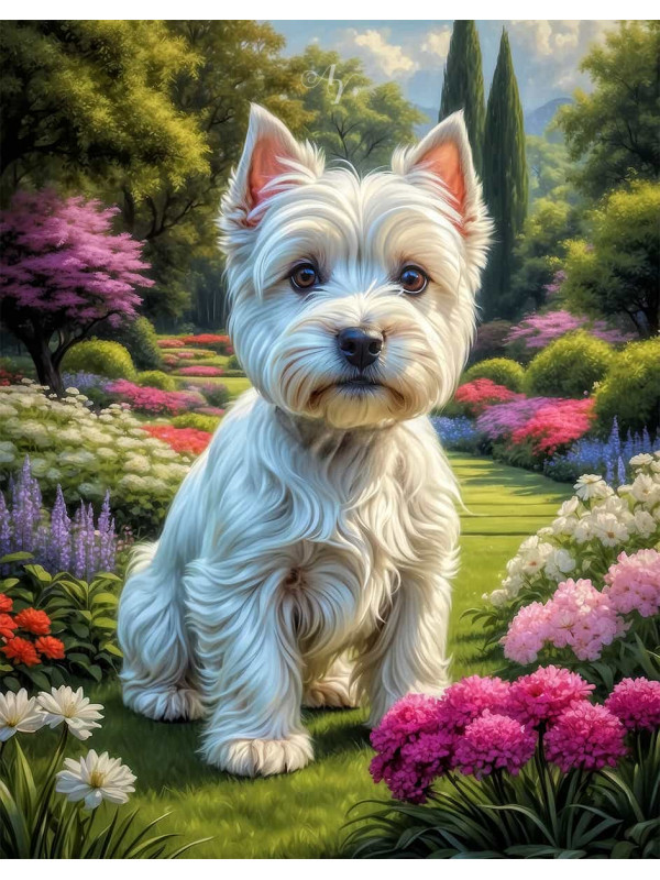 West Highland Terrier Portrait Paintings