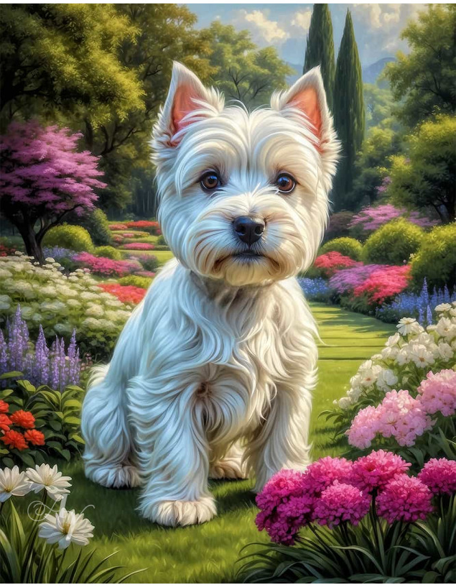 West Highland Terrier Portrait Paintings
