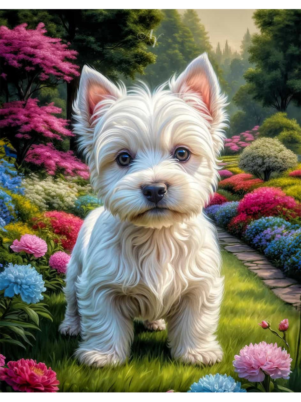 West Highland Terrier Portrait Paintings
