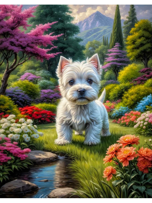 West Highland Terrier Portrait Paintings