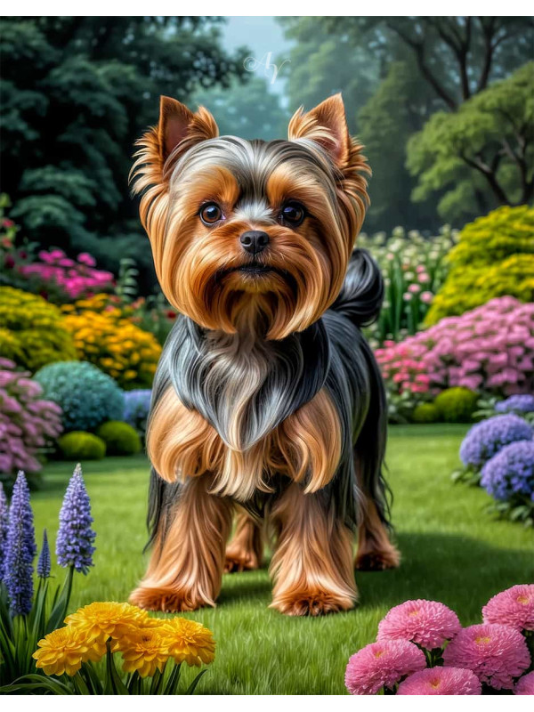 Yorkshire Terrier Dog - Puppy Portrait Paintings