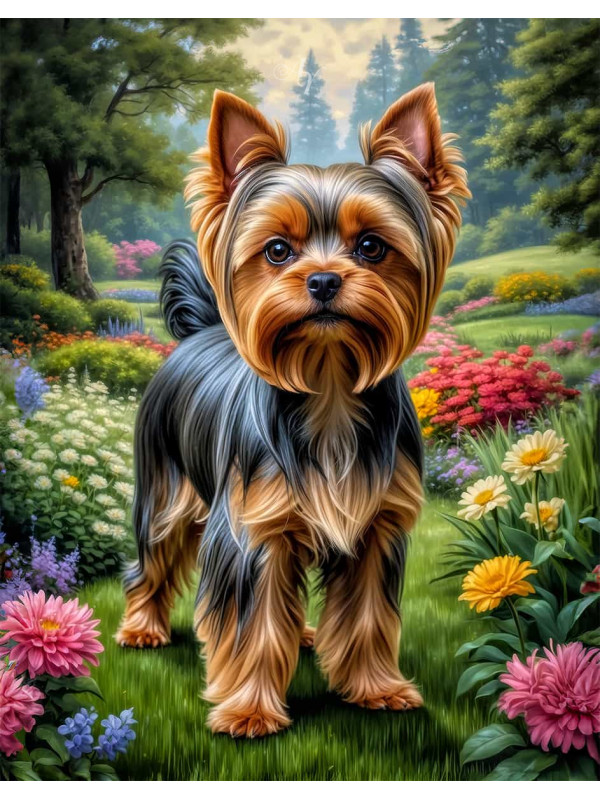 Yorkshire Terrier Dog - Puppy Portrait Paintings