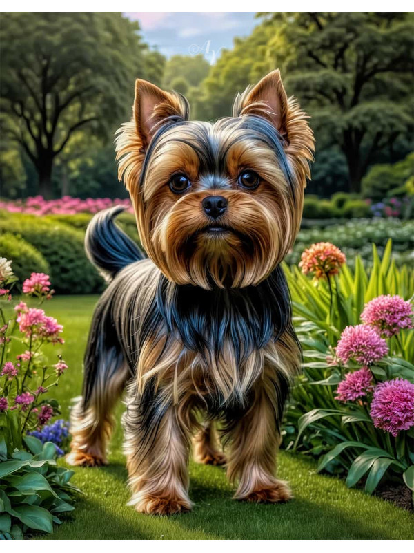 Yorkshire Terrier Dog - Puppy Portrait Paintings