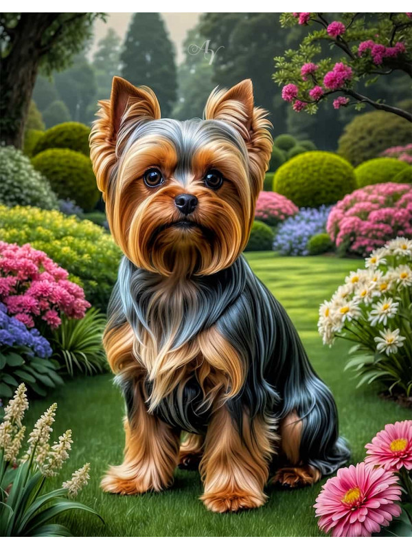 Yorkshire Terrier Dog - Puppy Portrait Paintings