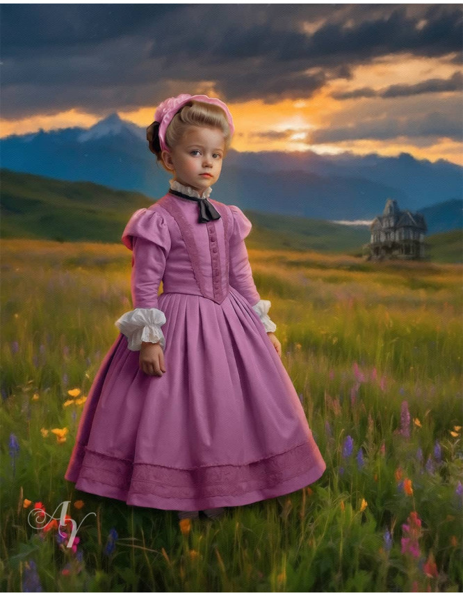 Victorian Wildflowers Child Customized Photo Paintings Victorian Wildflowers Child Customized Photo Paintings