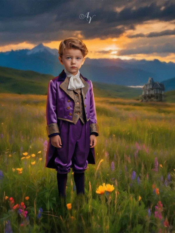 Victorian Wildflowers Child Customized Photo Paintings