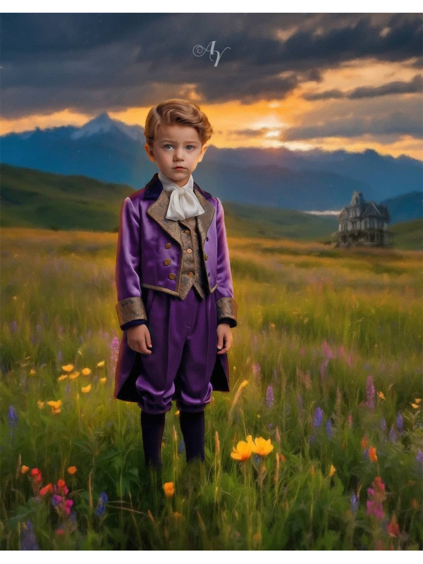 Victorian Wildflowers Child Customized Photo Paintings