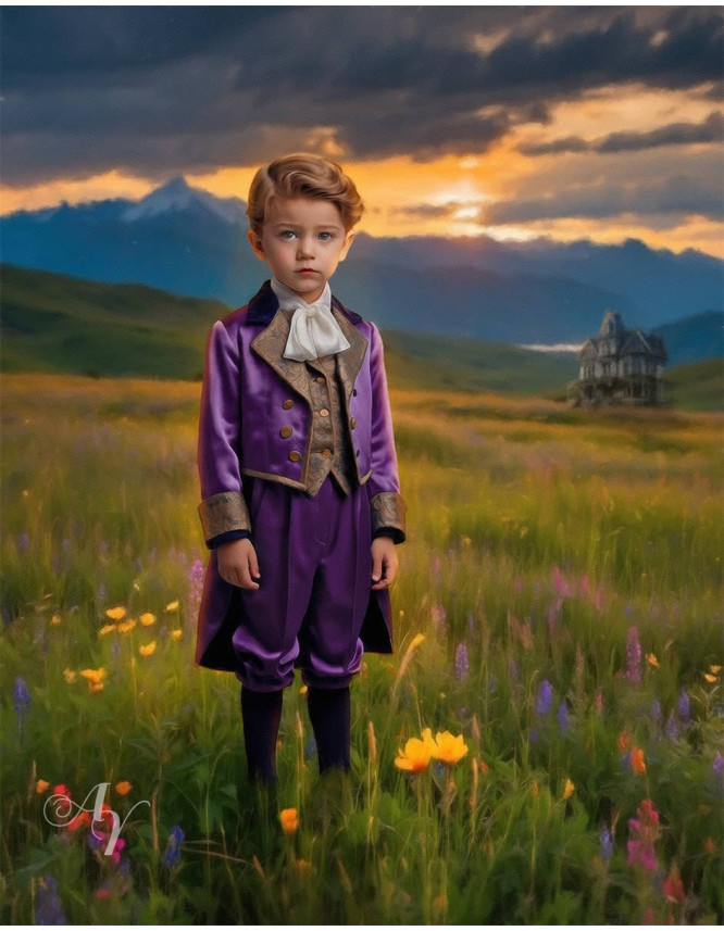 Victorian Wildflowers Child Customized Photo Paintings Victorian Wildflowers Child Customized Photo Paintings