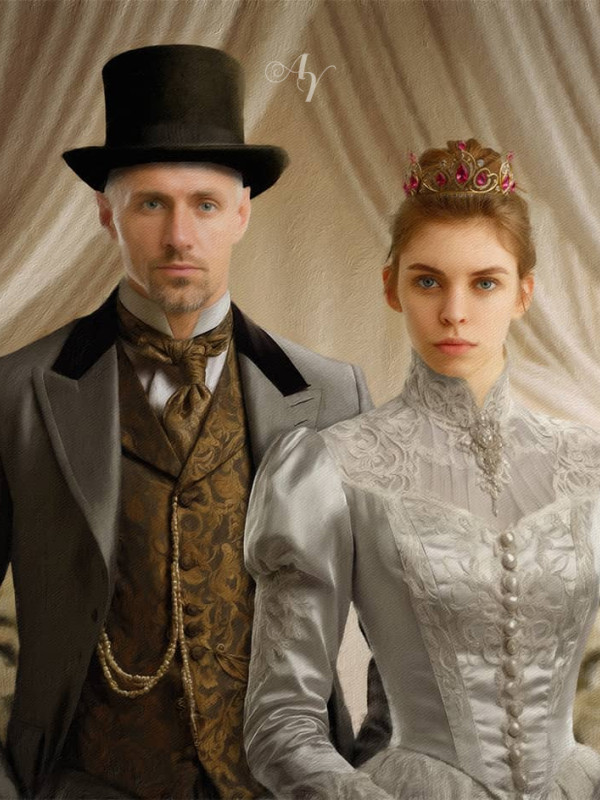 Victorian Bride - Groom Customized Photo Paintings