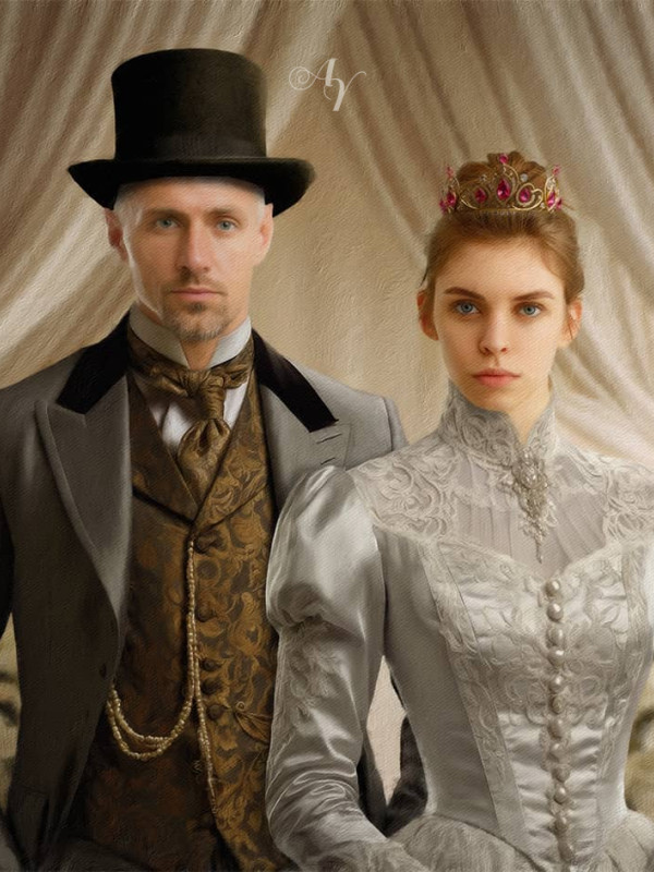 Victorian Bride - Groom Customized Photo Paintings