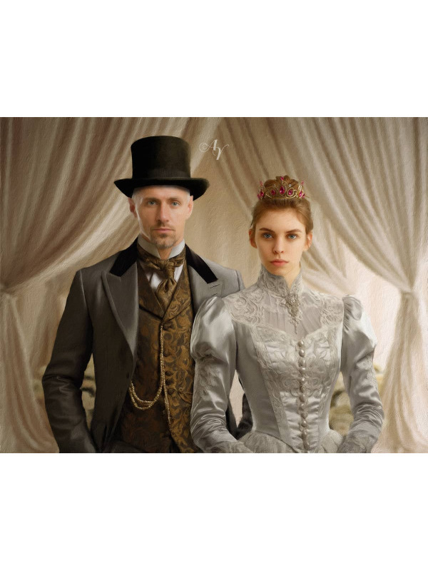 Victorian Bride - Groom Customized Photo Paintings