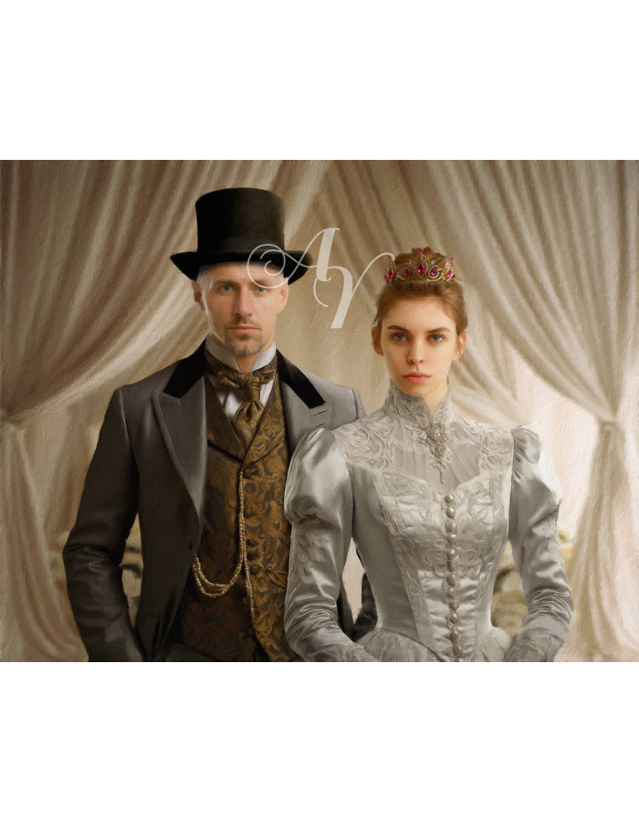 Victorian Bride - Groom Customized Photo Paintings Victorian Bride - Groom Customized Photo Paintings