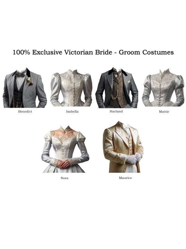 Victorian Bride - Groom Customized Photo Paintings
