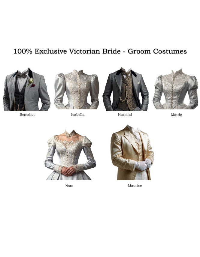 Victorian Bride - Groom Customized Photo Paintings Victorian Bride - Groom Customized Photo Paintings