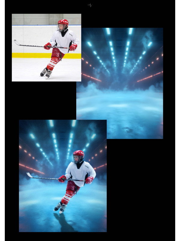 Ice Skating - Hockey Customized Photo Paintings on Canvas