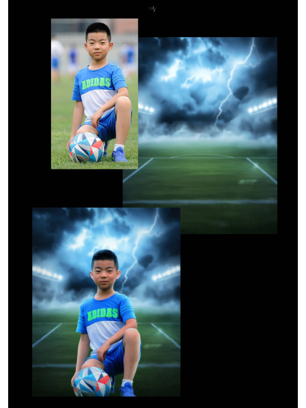 Soccer Star Customized Photo Paintings on Canvas