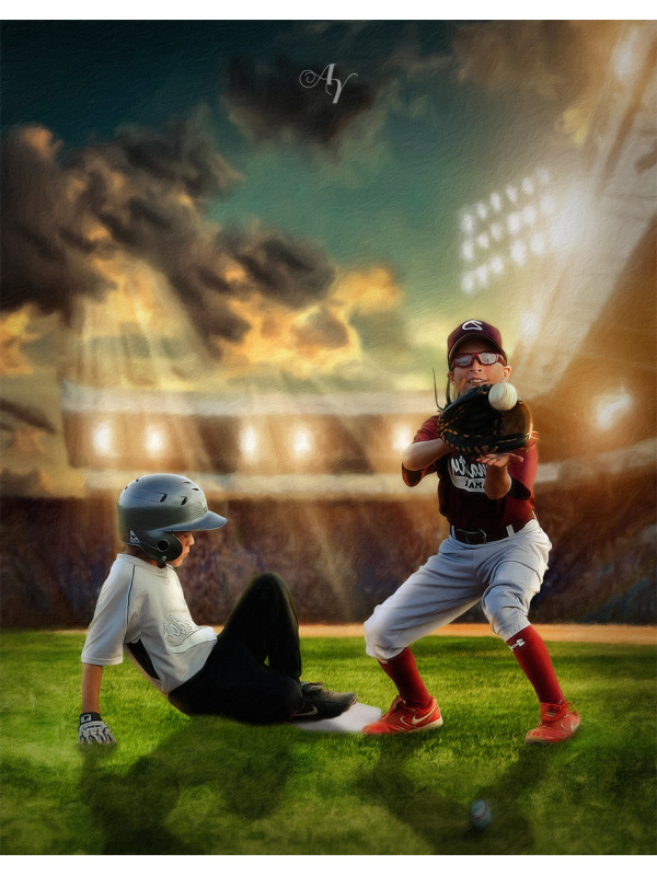 Baseball Star Keepsake Customized Photo Paintings