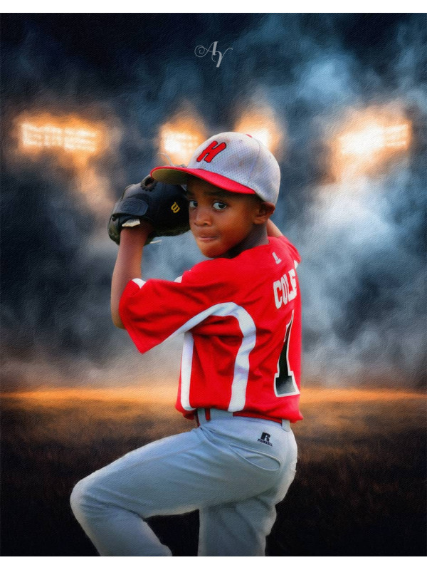 Baseball Star Keepsake Customized Photo Paintings