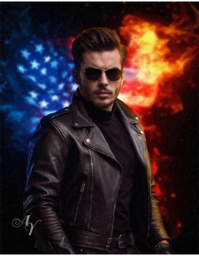 Adult Biker Customized Photo Paintings