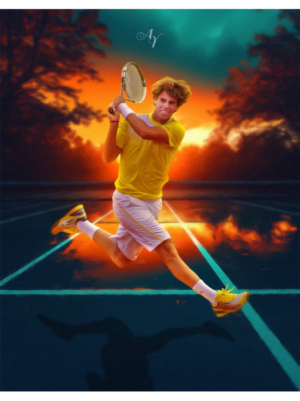 Tennis Fantasy Customized Photo Paintings on Canvas